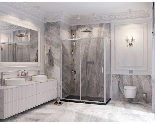 Душевой уголок Ambassador Forsa 140х70 17021120AX-70AX профиль Хром стекло прозрачное