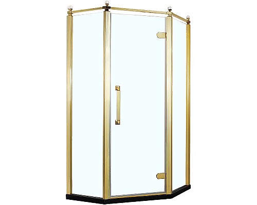 Душевой уголок Azario Ontario 100х100 R AZ-NBB3231 1000 GOLD профиль Золото стекло прозрачное