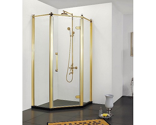 Душевой уголок Azario Ontario 100х100 R AZ-NBB3231 1000 GOLD профиль Золото стекло прозрачное