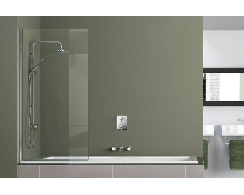 Шторка на ванну Azario Merrit 80 AZ-NF6211-1 800 профиль Серебро стекло прозрачное