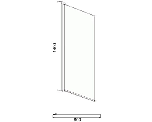 Шторка на ванну Azario Merrit 80 AZ-NF6211-1 800 профиль Серебро стекло прозрачное