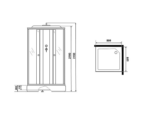 Душевая кабина Niagara Promo 80x80 P80/26Q/MT без гидромассажа