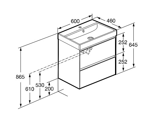 Тумба под раковину Roca Ona 60 A857613510 подвесная Бежево-серая матовая