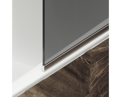 Шторка на ванну Maybah Glass MGV-78-5у 400x1400 в узком профиле Хром матовый стекло графитовое