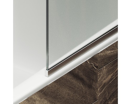 Шторка на ванну Maybah Glass MGV-91-5у 500x1400 в узком профиле Хром матовый стекло сатиновое