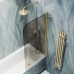 Шторка на ванну Maybah Glass 500x1400 поворотная на монопетле Золото стекло бронзовое матовое