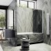 Шторка на ванну Maybah Glass 500x1400 поворотная на монопетле Белый стекло графитовое матовое