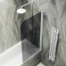 Шторка на ванну Maybah Glass 500x1400 поворотная на монопетле Белый стекло графитовое матовое