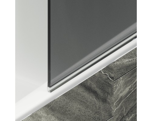 Шторка на ванну Maybah Glass 500x1400 поворотная на монопетле Белый стекло графитовое матовое