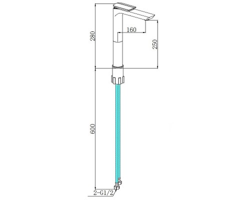 Смеситель для раковины Boch Mann Como CB XL BM9631 Хром Черный матовый