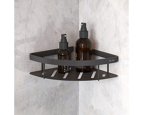 Комплект душевого уголка с душевой системой и аксессуарами AM.PM Gem 80x80 WK90EM профиль Черный матовый стекло прозрачное