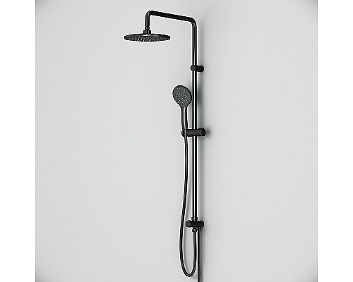 Комплект душевого уголка с душевой системой и аксессуарами AM.PM Gem 80x80 WK90EM профиль Черный матовый стекло прозрачное