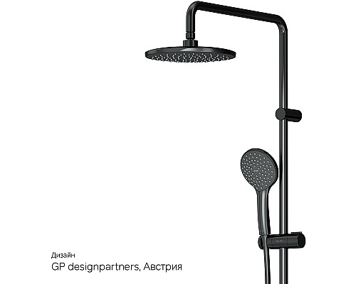 Комплект душевого уголка с душевой системой и аксессуарами AM.PM Gem 80x80 WK90EM профиль Черный матовый стекло прозрачное