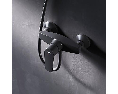 Комплект душевого уголка с душевой системой и аксессуарами AM.PM Gem 80x80 WK90EM профиль Черный матовый стекло прозрачное