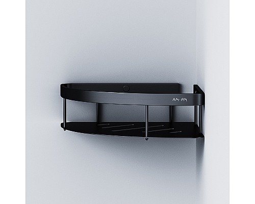 Комплект душевого уголка с душевой системой и аксессуарами AM.PM Gem 80x80 WK90EM профиль Черный матовый стекло прозрачное