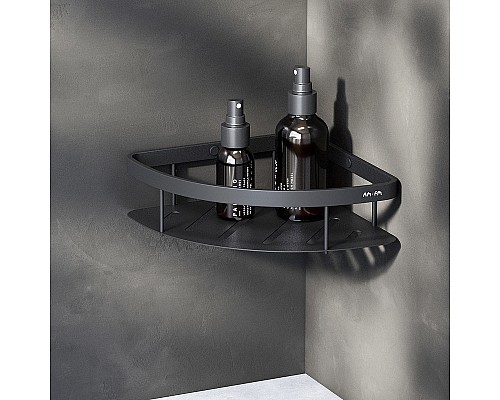 Комплект душевого уголка с душевой системой и аксессуарами AM.PM Gem 80x80 WK90EM профиль Черный матовый стекло прозрачное