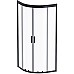 Комплект душевого уголка с душевой системой и аксессуарами AM.PM Gem 80x80 WK90EM профиль Черный матовый стекло прозрачное