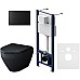 Комплект унитаза с инсталляцией AM.PM Spirit V2.0 FlashClean IS47038.701700MB с сиденьем Микролифт и Черной матовой клавишей смыва