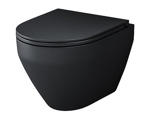 Комплект унитаза с инсталляцией AM.PM Spirit V2.0 FlashClean IS47038.701700MB с сиденьем Микролифт и Черной матовой клавишей смыва