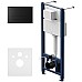 Комплект унитаза с инсталляцией AM.PM Spirit V2.0 FlashClean IS47038.701700MB с сиденьем Микролифт и Черной матовой клавишей смыва