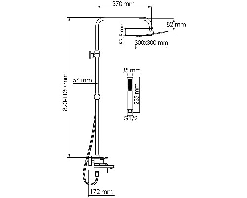 Душевая система WasserKRAFT A177.118.103.010.CH Хром