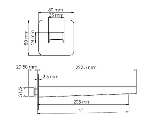 Излив для смесителя WasserKRAFT Mosel A295 Хром