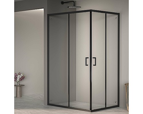 Душевой уголок RGW Passage PA-040B 120x80 3508104082-14 профиль Черный стекло прозрачное