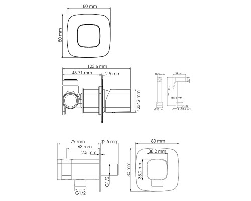 Гигиенический душ со смесителем WasserKRAFT Nuthe A9151.327.241.212 Черный матовый