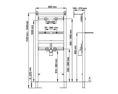 Инсталляция Berges Atom 049211 для раковины Синяя