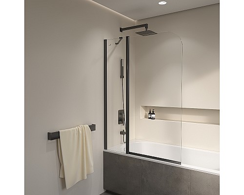 Шторка на ванну RGW Screens SC-011B 90х140 351101109-14 профиль Черный стекло прозрачное