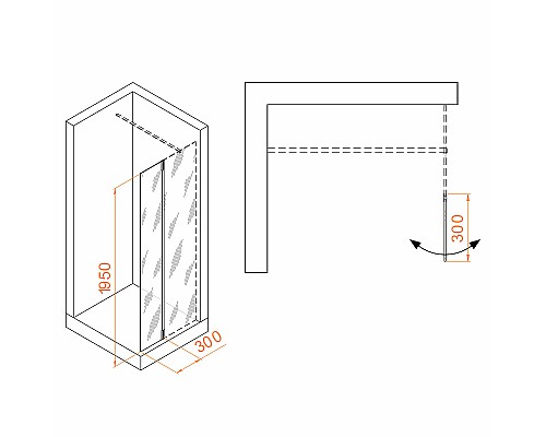 Душевая стенка RGW Z-071B 30 352207103-14 профиль Черный стекло прозрачное