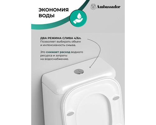 Унитаз компакт Ambassador Forsa 247K19001S с бачком и сиденьем Микролифт
