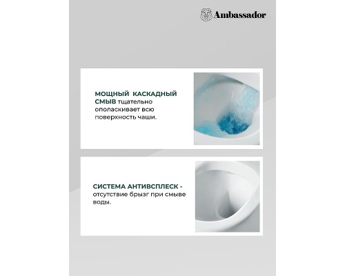 Унитаз компакт Ambassador Forsa 247K19001S с бачком и сиденьем Микролифт