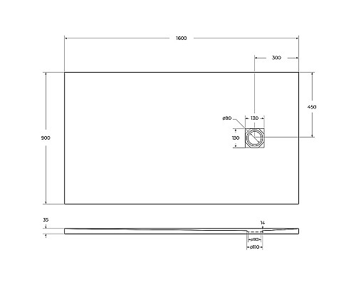 Душевой поддон из искусственного камня BelBagno Uno 160x90 TRAY-MR-UNO-AH-160/90-35-W Белый