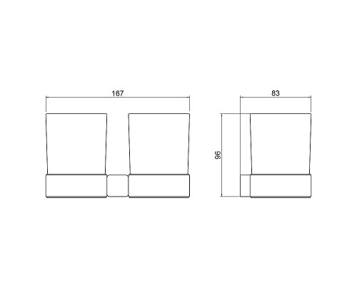Стакан для зубных щеток Timo Selene 14034/03 двойной Черный матовый