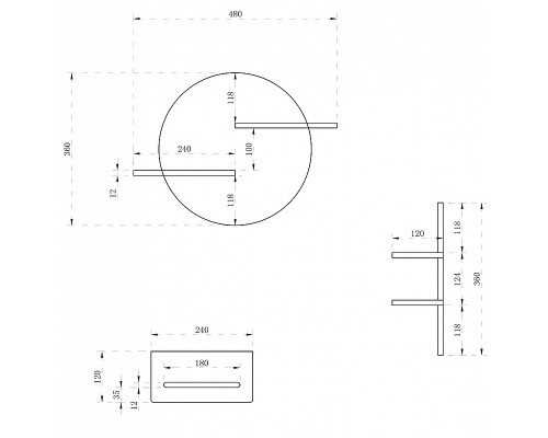 Полка из искусственного камня Abber Stein AS1656 Белая матовая