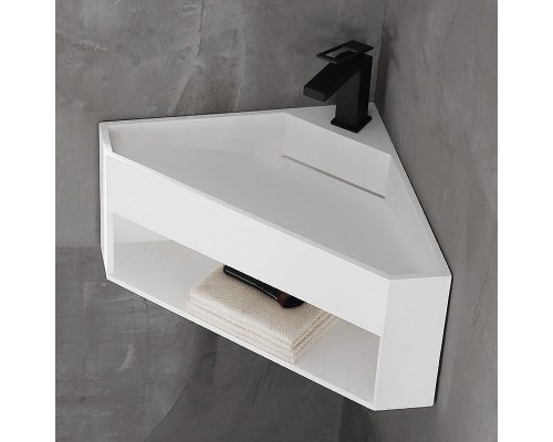 Тумба с раковиной Abber Stein 70 AS2653 угловая Белая матовая