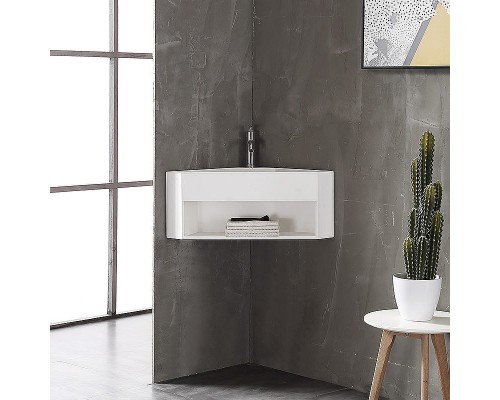 Тумба с раковиной Abber Stein 70 AS2653 угловая Белая матовая