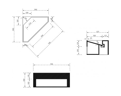 Тумба с раковиной Abber Stein 70 AS2653 угловая Белая матовая