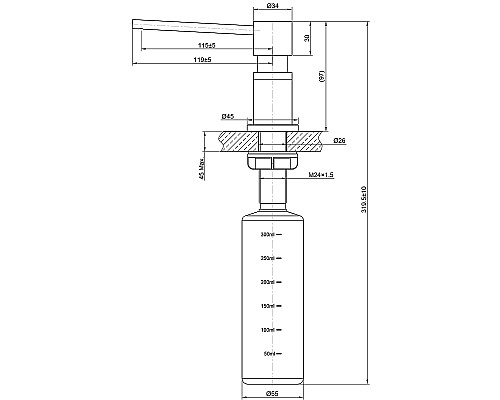 Дозатор для моющего средства Lemark Expert LM8203BL Черный глянцевый