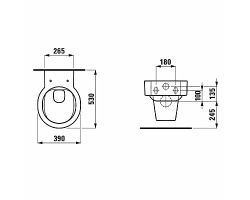 Унитаз Laufen Val 8.2028.1.400.000.1 подвесной без сиденья