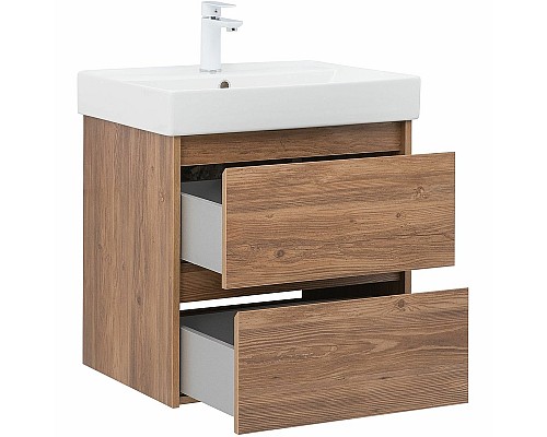 Тумба под раковину Aquanet Nova Lite 60 287879 подвесная Дуб шоколадный