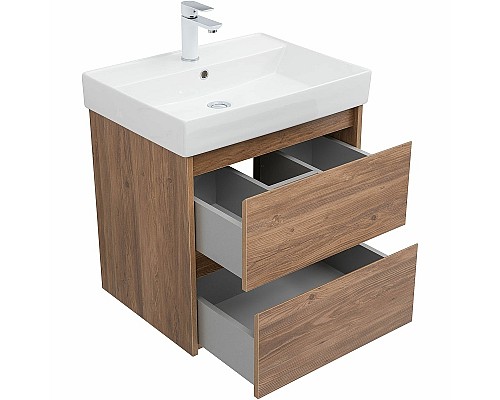 Тумба под раковину Aquanet Nova Lite 60 287879 подвесная Дуб шоколадный