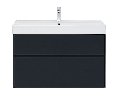 Тумба с раковиной Aquanet Бруклин 100 312874 подвесная Антрацит матовый