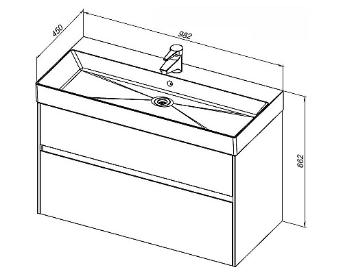 Тумба с раковиной Aquanet Бруклин 100 312874 подвесная Антрацит матовый