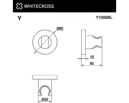 Держатель ручного душа Whitecross Y black Y1006BL Черный матовый