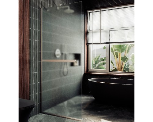 Душевая перегородка Maybah Glass 1090x1950 в узком профиле Хром матовый стекло сатиновое