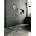 Душевая перегородка Maybah Glass 1090x1950 в узком профиле Хром матовый стекло сатиновое
