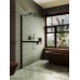 Душевая перегородка Maybah Glass 1090x1950 в широком профиле Черный стекло сатиновое