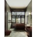 Душевая перегородка Maybah Glass 1090x1950 в широком профиле Черный стекло сатиновое